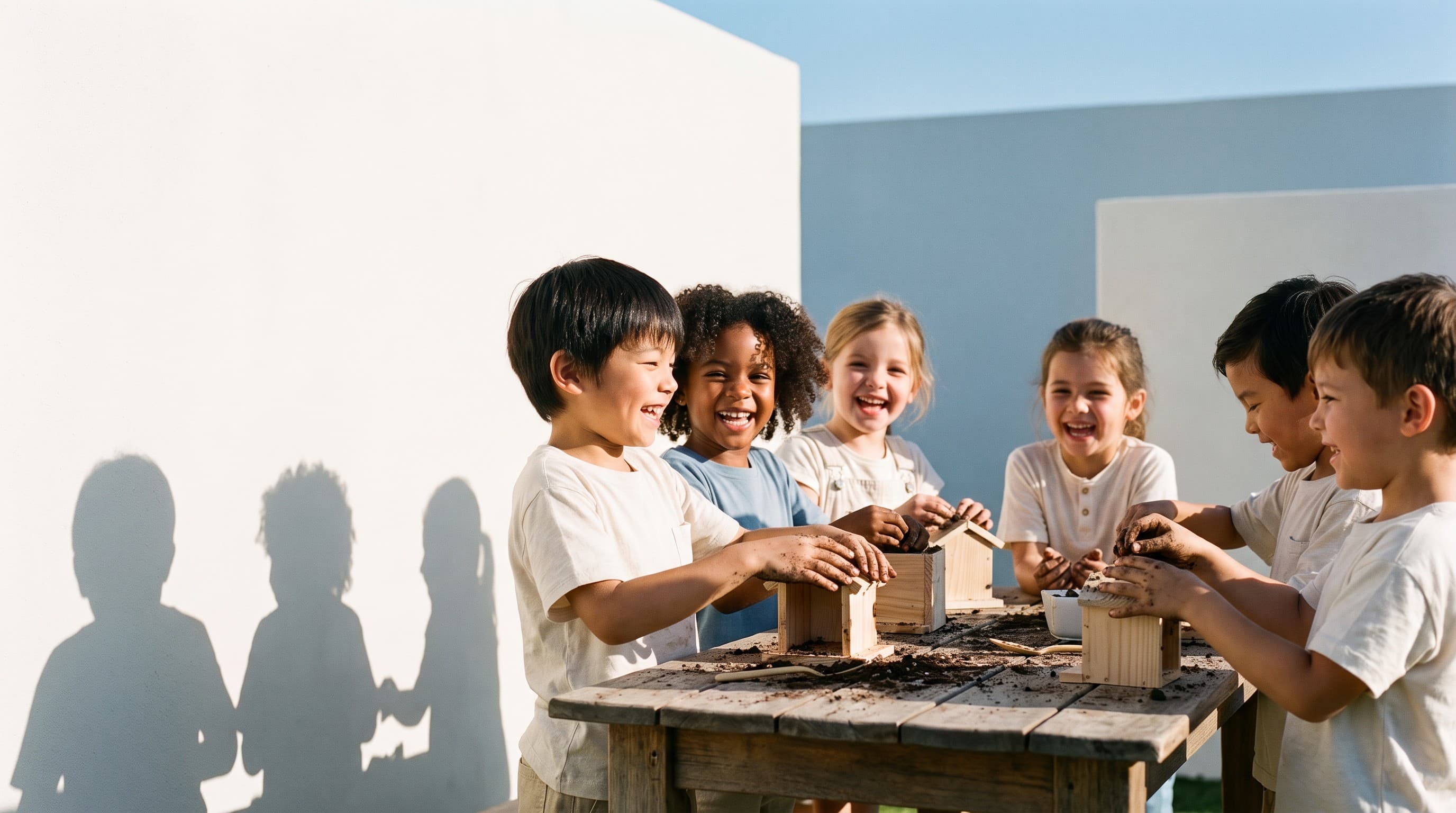 Children enjoying a hands-on activity together